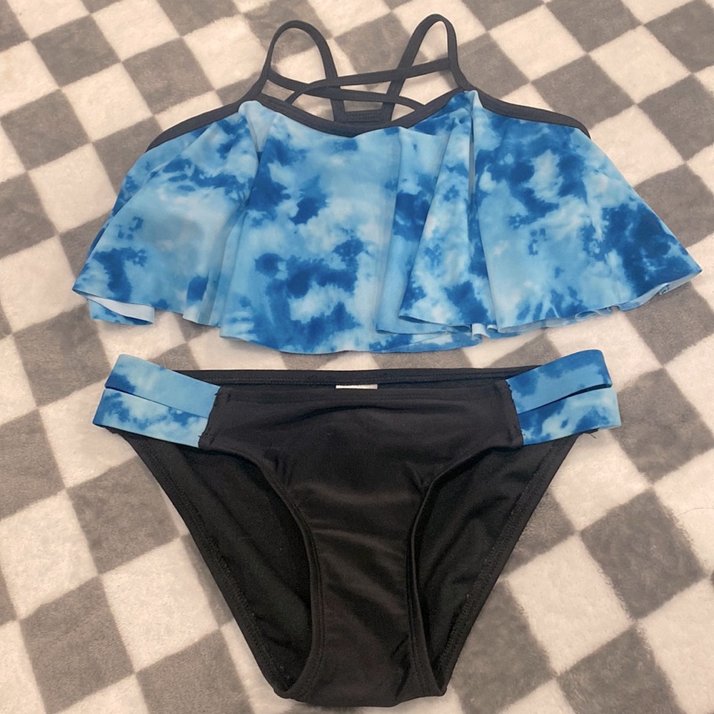 Girls Glitter Beach ruffle bikini